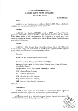 2011/1 sayılı DİR Genelgesi (13 sayfa)