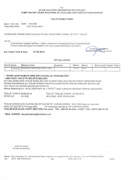 T.c. AFYON KOCATEPE &Uuml;NİVERSİTESİ REKT&Ouml;RL&Uuml;G&Uuml; AHMET