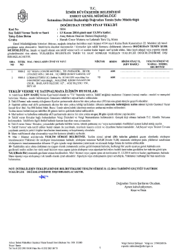 T.c. Ç İZMİR BÜYÜKŞEHİR BELEDİXESİ Eq