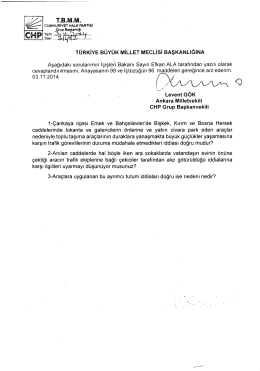 TÜRKİYE BÜYÜK MİLLET MEcLisilBAşKANLıĞıNA