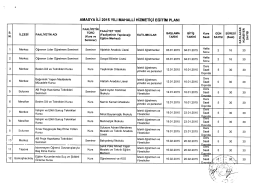 2015 Yılı Mahalli Hizmeti&ccedil;i Eğitim Planı Programı