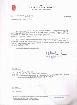 G&ouml;revde Y&uuml;kselme Sınavı - Hacettepe &Uuml;niversitesi Personel Dairesi