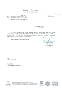 2014-2015 Eğitim &Ouml;ğretim Yılı Merkezi Sistem Ortak Sınavları