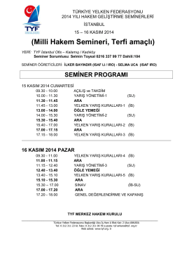 Istanbul Milli Hakem Terfi Program Kasim 2014