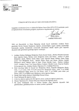 Yazılı Soru Önergesinin Metni - Türkiye Büyük Millet Meclisi