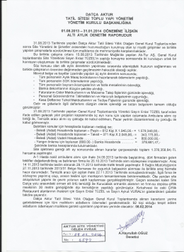 08.02.2014 2014 /3 altı aylık denetim raporu