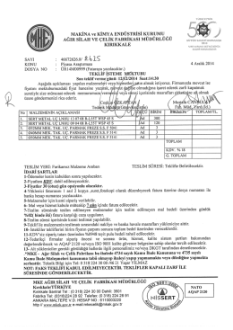 Teklif İsteme Mektubu rsmb 14-999