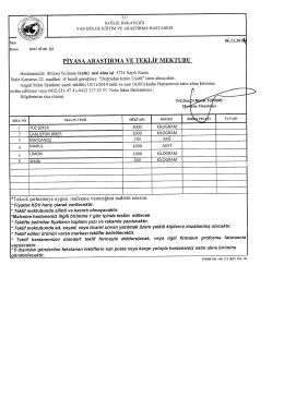 toz şeker vb - Van B&ouml;lge Eğitim ve Araştırma Hastanesi