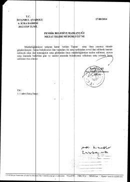 T.C. İSTANBUL ANADOLU 27/08/2014 6. İCRA DAİRE sı 2012/1519