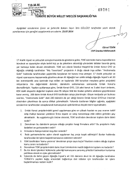 Yazılı Soru &Ouml;nergesinin Metni - T&uuml;rkiye B&uuml;y&uuml;k Millet Meclisi