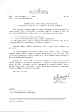 T. C. KAMU İHALE KURUMU Düzenleme Dairesi Başkanlığı
