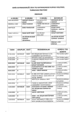 Kaymakamlık Kupası Voleybol Turnuvası Fikstürü