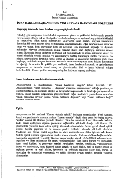T.C. ı BAŞBAKANLIK Insan Hakları Başkanlığı