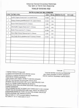 S&uuml;leyman Demirel &Uuml;niversitesi Rekt&ouml;rl&uuml;ğ&uuml; Yapı İşleri ve Teknik