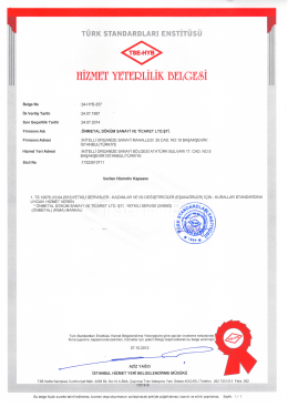 HİZMET YETEQLİLİK ßELGEêİ