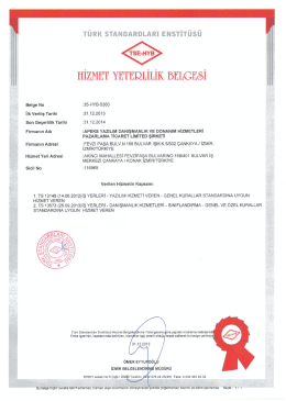 TSE Hizmet Yeterlilik Belgesi