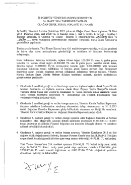 24 Mart 2014 Olağan Genel Kurul Toplantı Tutanağı