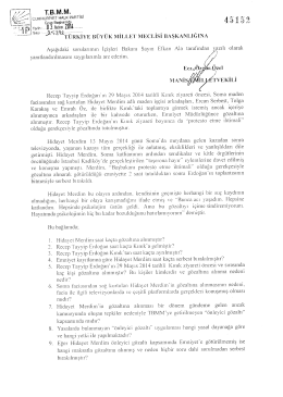 Yazılı Soru Önergesinin Metni