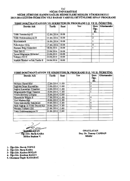 NIGDE _zÜBEYDE HANIM sAĞLIK HIZMETLERI MESLEK