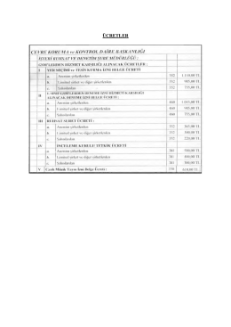 2014 yılı ruhsatlandırma işlemlerine ait &uuml;cretler