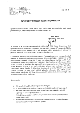 Yazılı Soru Önergesinin Metni - Türkiye Büyük Millet Meclisi