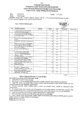 T.C - &Ccedil;ukurova Dr. Aşkım T&uuml;fek&ccedil;i Devlet Hastanesi