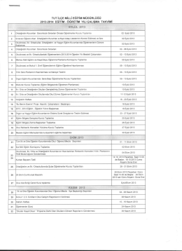 2013/2014 &Ccedil;alışma Takvimi - Tut İl&ccedil;e Milli Eğitim M&uuml;d&uuml;rl&uuml;ğ&uuml;