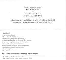 Ankara &Uuml;niversitesi Rekt&ouml;r&uuml; Prof. Dr. Erkan İBİŞ , ı ve Eczacılık