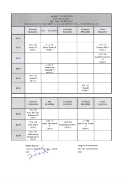 Matematik Bölümü Final Programı (Bahar-2014)