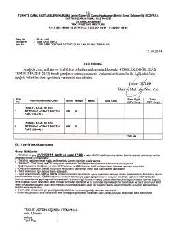&ouml;n teklif isteme mektubu - Bozyaka Eğitim ve Araştırma Hastanesi