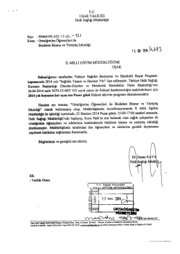 UŞAK vALILiGi Halk Saglıgı M&uuml;d&uuml;rl&uuml;ğ&uuml; sayı z9946419s-322- ima: