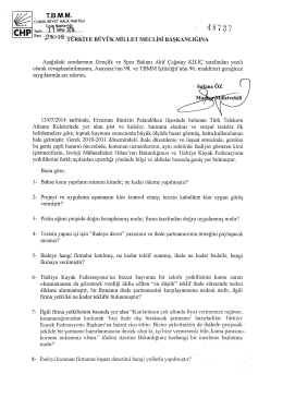 Yazılı Soru Önergesinin Metni - Türkiye Büyük Millet Meclisi