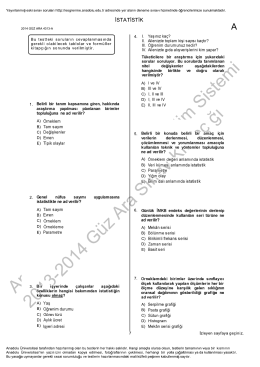 A&Ouml;F İstatistik | 2014 Ara Sınav İNDİR