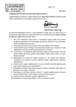 Yazılı Soru Önergesinin Metni - Türkiye Büyük Millet Meclisi