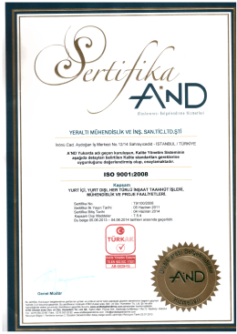 YERALTı M&Uuml;HENDİSLİK vE iNş. sAN.Tic.LTD.şTi