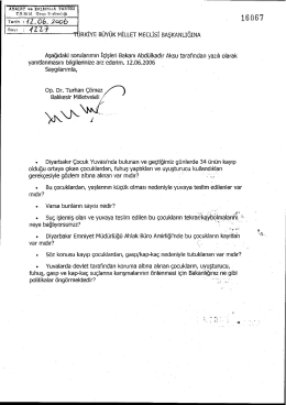 Yazılı Soru Önergesinin Metni