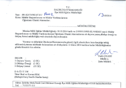 T.C. sALİHLİ KAYMAKAMLIĞI I il&ccedil;e Milli Eğitim M&uuml;d&uuml;rl&uuml;ğ&uuml;