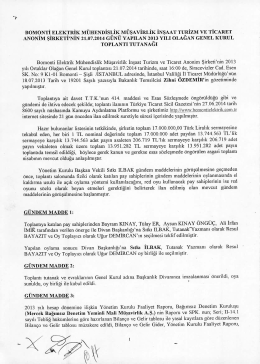 Bomonti GK Toplantı Tutanağı