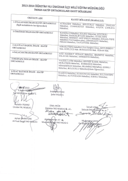 2013-2014 &ouml;ĞRETiM YıLı &Uuml;SK&Uuml;DAR iL&ccedil;E MiLL&icirc; EĞİTİM