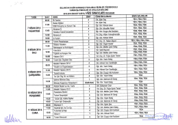 2013-2014 BAHAR YARıYıLı VİZE SINAVLARI PROGRAMI TARİH