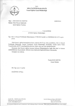 MEB Temel Eğitim Genel M&uuml;d&uuml;rl&uuml;ğ&uuml; - 10/09/2014