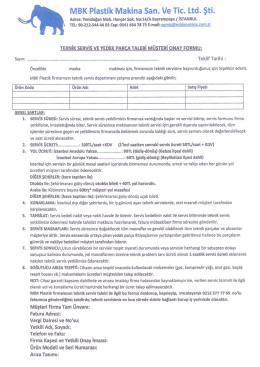 Teknik Servis Talep Formu