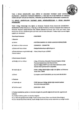 TcDD 3 B&Ouml;LGE M&Uuml;D&Uuml;RL&Uuml;Ğ&Uuml; uRLA EGİTİM vE DİNLENME