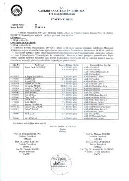 T. c. &Ccedil;ANKIRI KARATEKİN &Uuml;NİVERSİTESİ - Fen Fak&uuml;ltesi