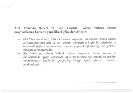 Afet Y&ouml;netimi (Gece) ve G&ouml;&ccedil; Y&ouml;netimi (Gece) Y&uuml;ksek Lisans