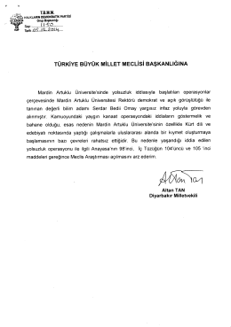Meclis Araştırması &Ouml;nergesinin Metni