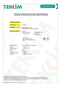 ETİKET LOT NUMARASI ÜRÜN KODU ÜRÜN ADı