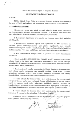 Türkiye Yüksek İhtisas Eğitim ve Araştırma Hastanesi KONTEYNIR