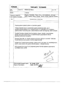 T&Uuml;RSAB ToPLANTı TUTANAĞI
