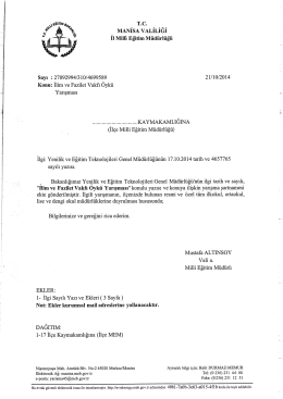 T.c. MANISA VALILIGI Iı Mim Eğitim M&uuml;d&uuml;rl&uuml;ğ&uuml;